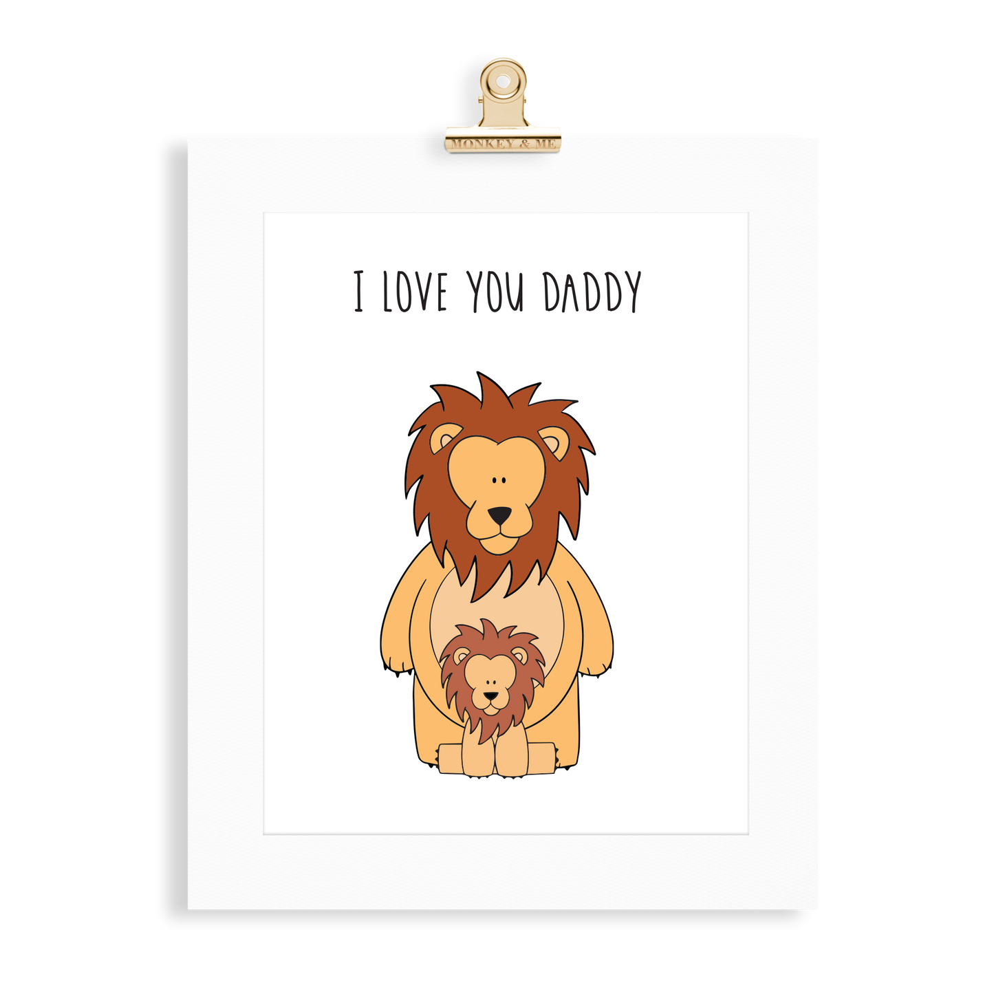 Lion Print (Love you Daddy) - Monkey & Me UK