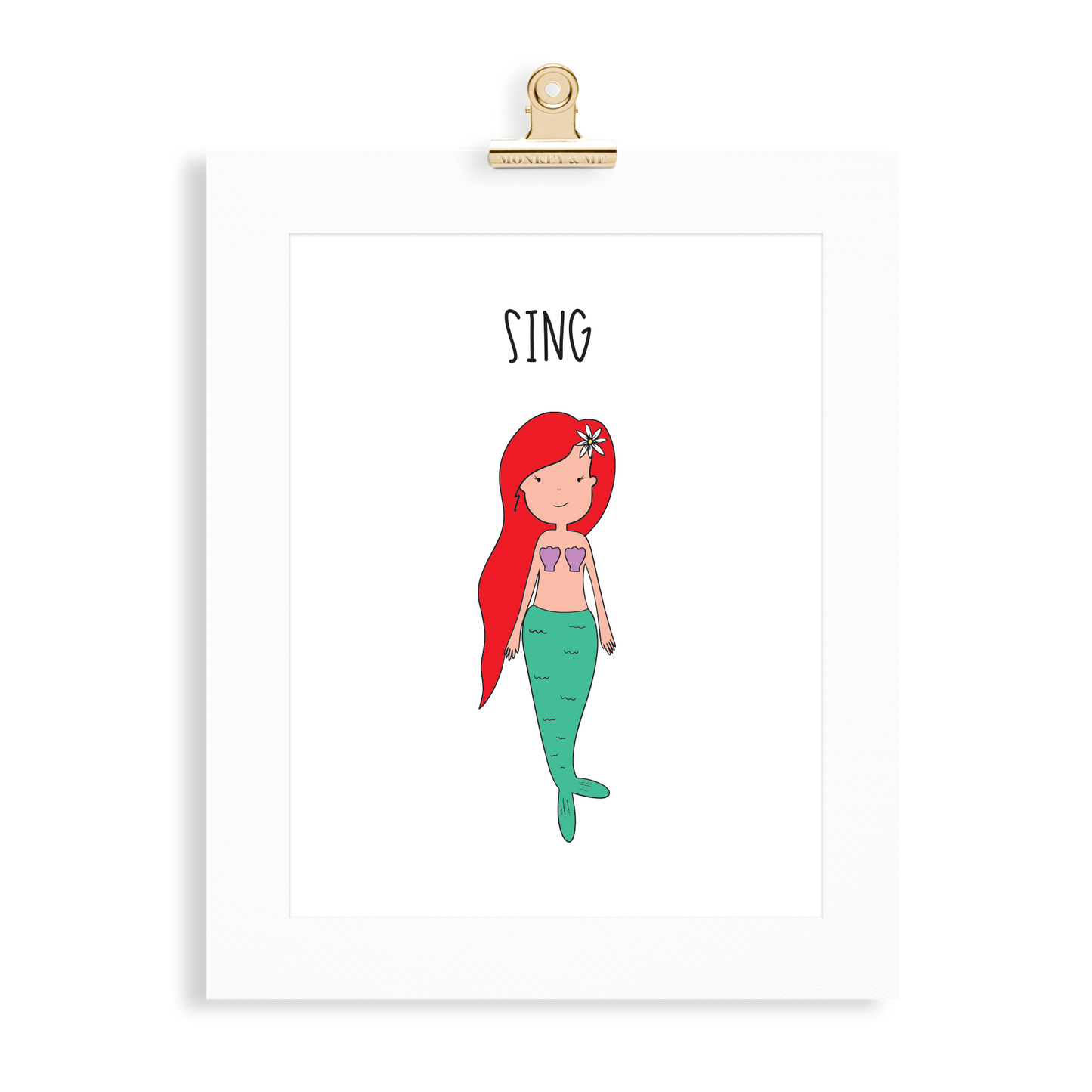 Mermaid print  (A5 or A4 unframed) - Monkey & Me UK