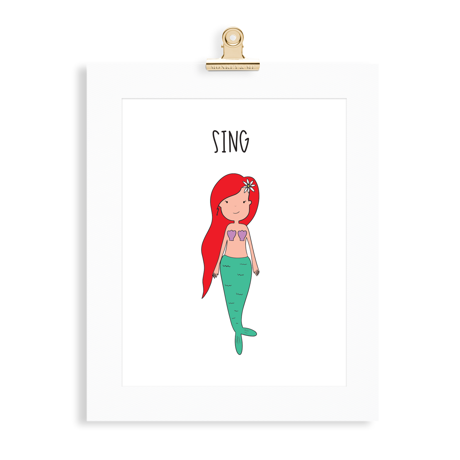 Mermaid print  (A5 or A4 unframed) - Monkey & Me UK