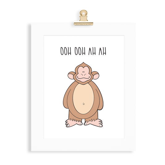 Monkey print  (A5 or A4 unframed) - Monkey & Me UK