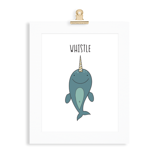 Narwhal print  (A5 or A4 unframed) - Monkey & Me UK