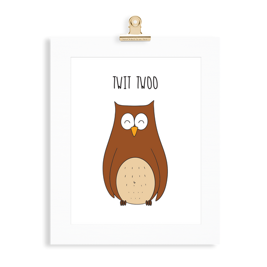 Owl print  (A5 or A4 unframed) - Monkey & Me UK