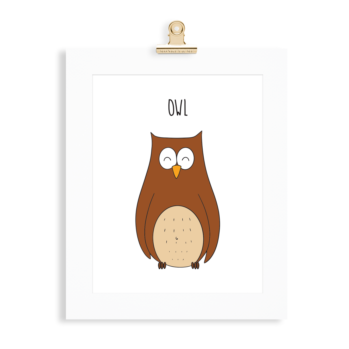 Owl print  (A5 or A4 unframed) - Monkey & Me UK