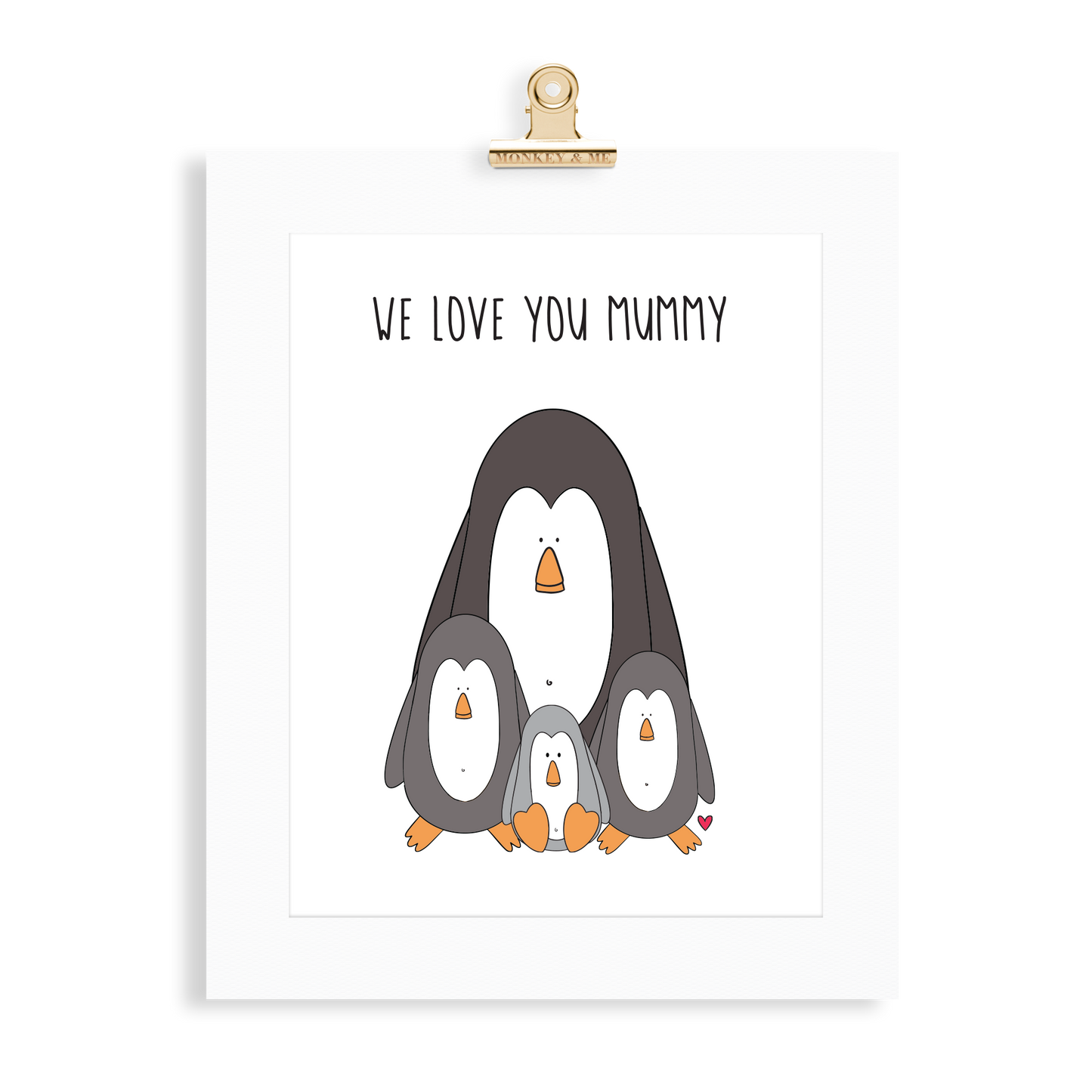 Penguin Print (Love you Mummy) - Monkey & Me UK