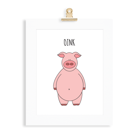 Pig print  (A5 or A4 unframed) - Monkey & Me UK