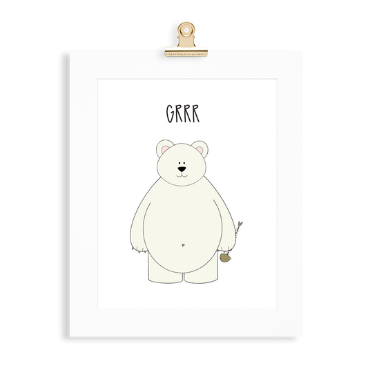 Polar Bear print  (A5 or A4 unframed) - Monkey & Me UK