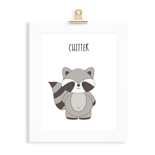 Raccoon print  (A5 or A4 unframed) - Monkey & Me UK