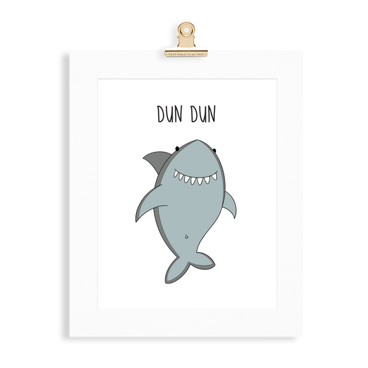 Shark print  (A5 or A4 unframed) - Monkey & Me UK