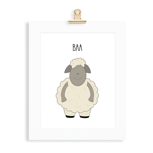 Sheep print  (A5 or A4 unframed) - Monkey & Me UK