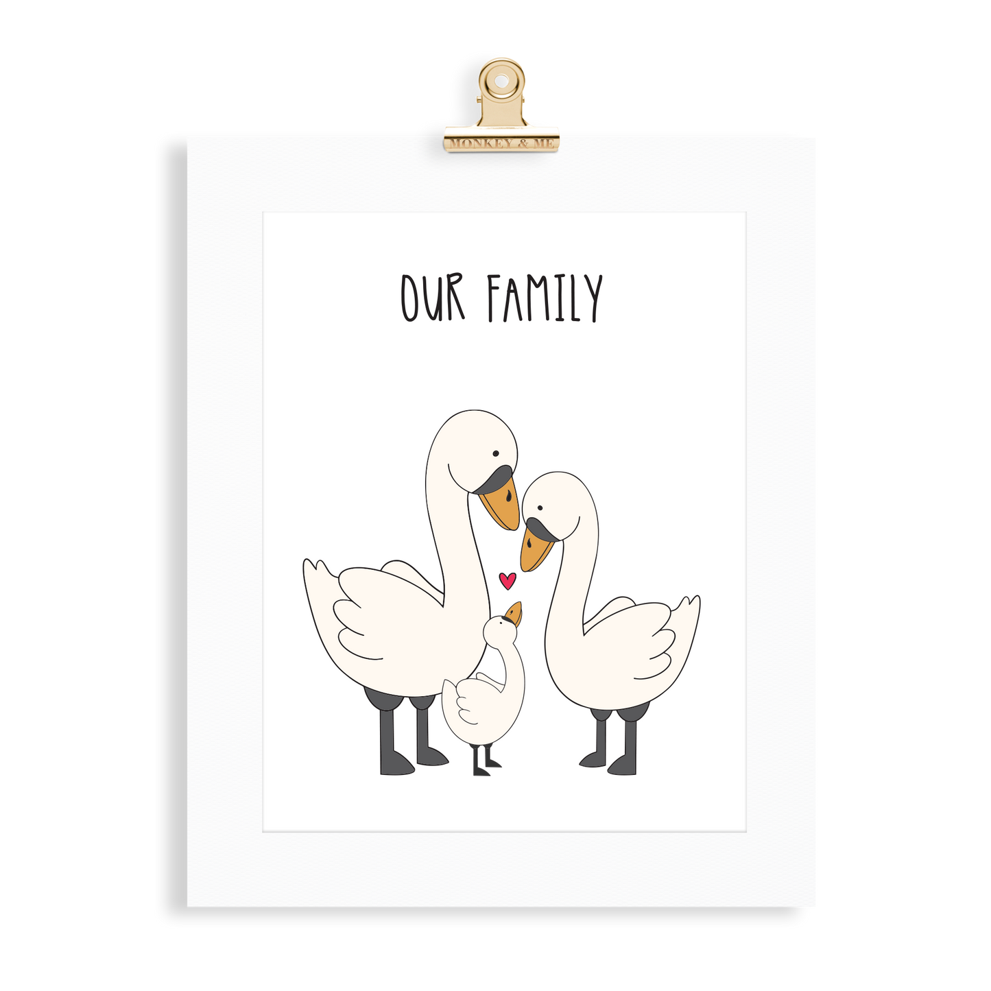Swan Family (2 Parents) - Monkey & Me UK