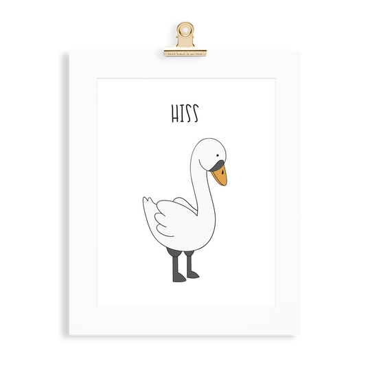 Swan print  (A5 or A4 unframed) - Monkey & Me UK
