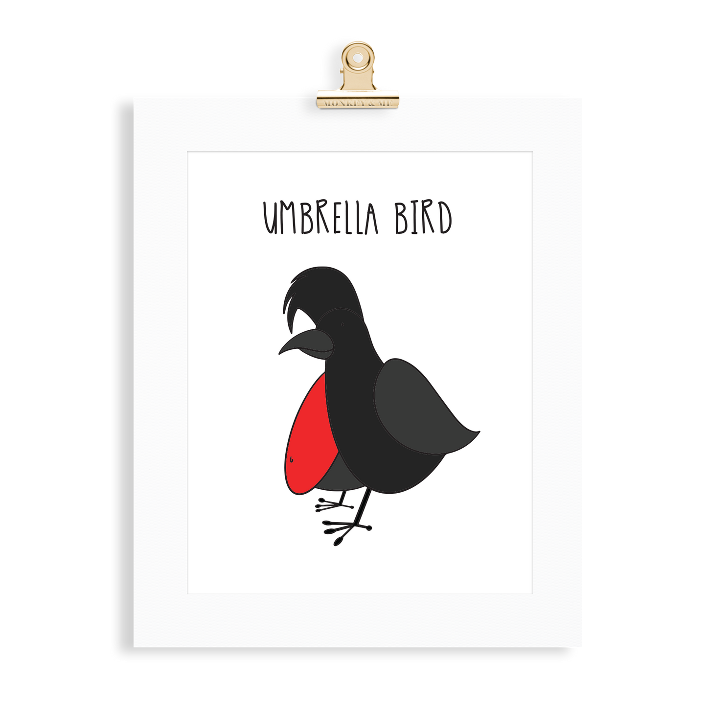 Umbrella Bird print  (A5 or A4 unframed) - Monkey & Me UK