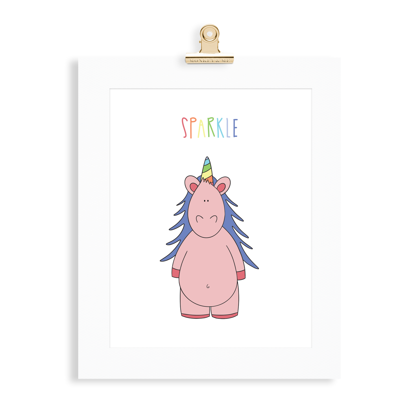 Unicorn print  (A5 or A4 unframed) - Monkey & Me UK