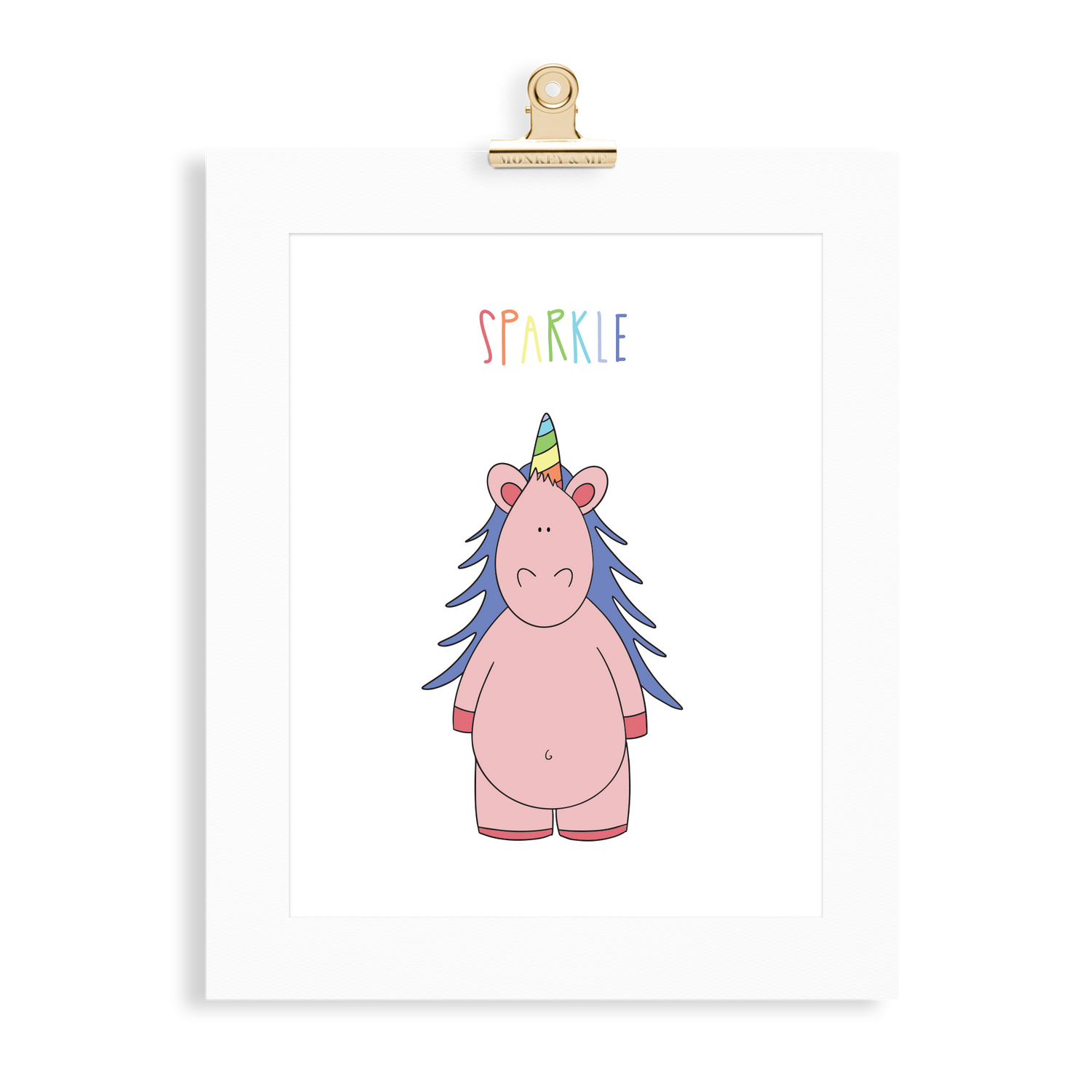 Unicorn print  (A5 or A4 unframed) - Monkey & Me UK