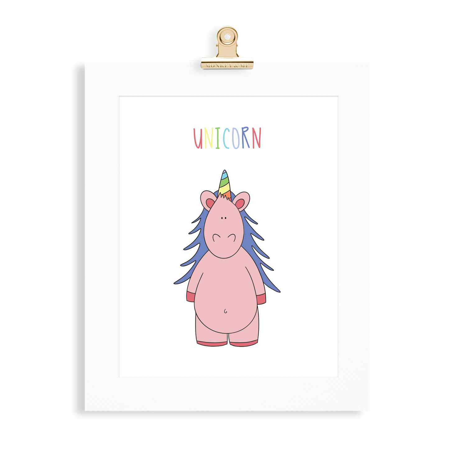 Unicorn print  (A5 or A4 unframed) - Monkey & Me UK