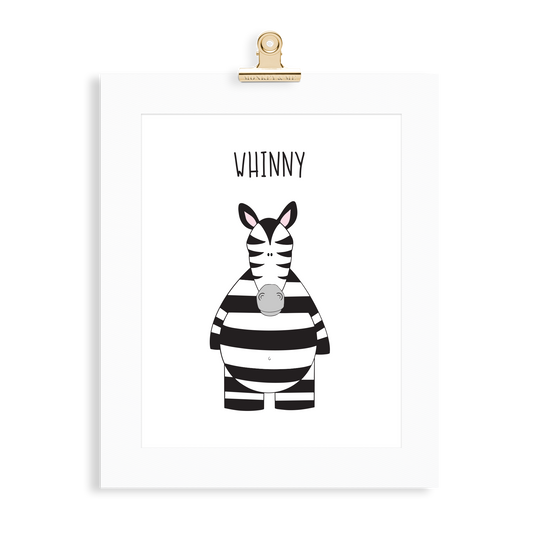Zebra print  (A5 or A4 unframed) - Monkey & Me UK